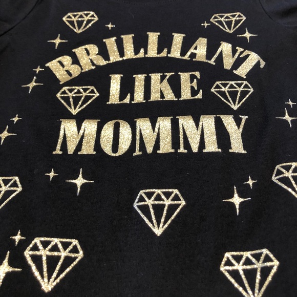 🆕Girls Gold Shimmer BRILLIANT LIKE MOMMY Graphic Tee - Picture 7 of 7